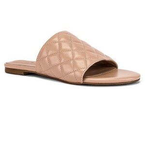 NEW RAYE REVOLVE BEIGE QUILTED SLIP-ON SANDALS